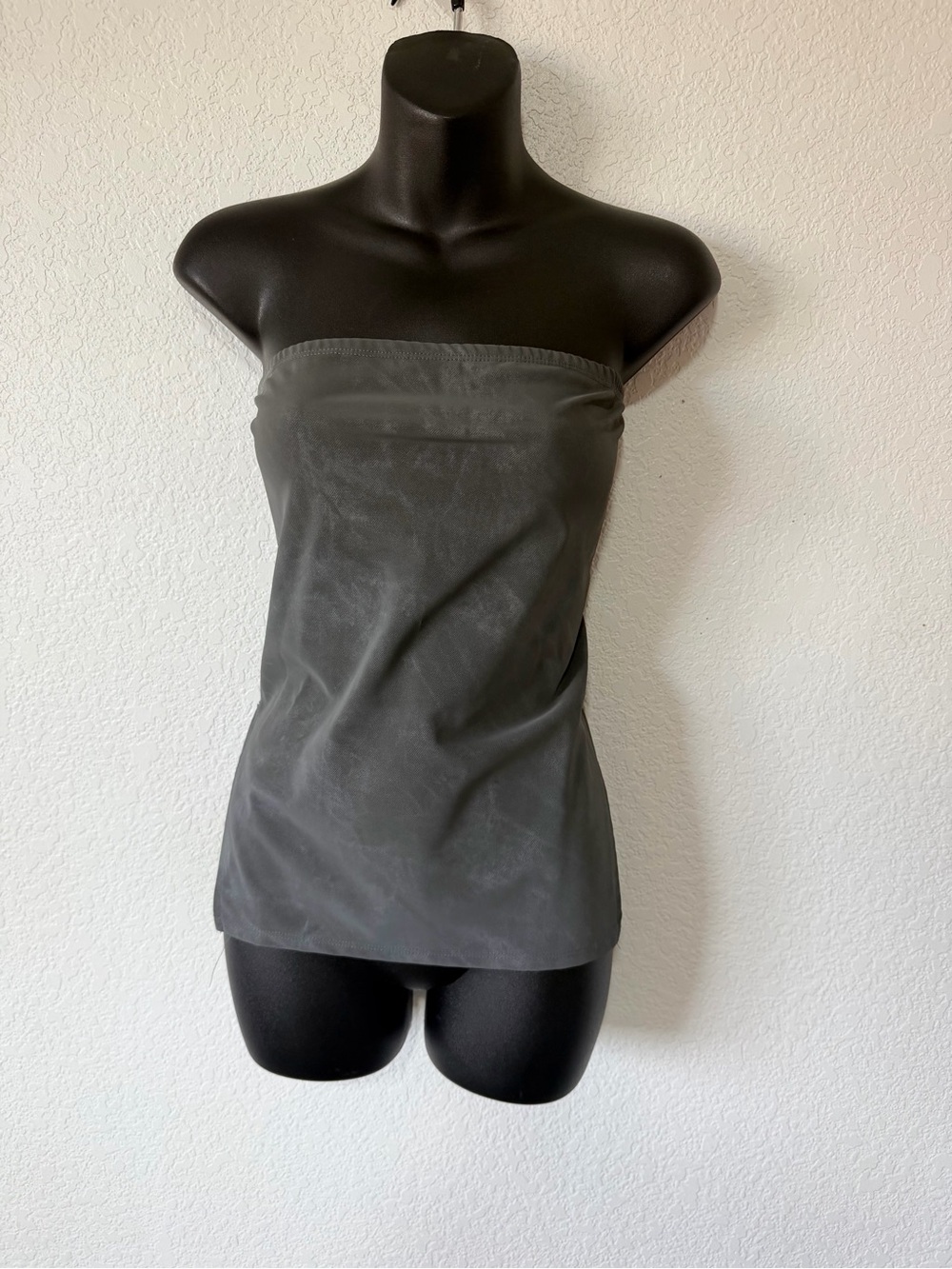 Fashion Nova Charcoal Grey Leather Two Piece Set
